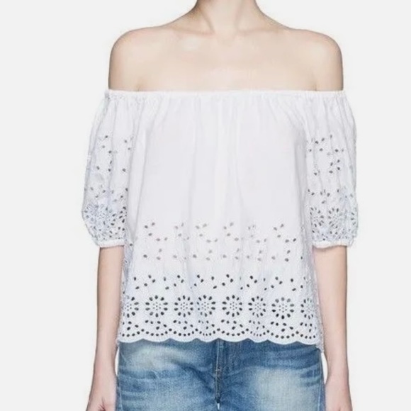 See By Chloe Tops - See by Chloe Off The Shoulder Broderie Anglais Blouse Size 6